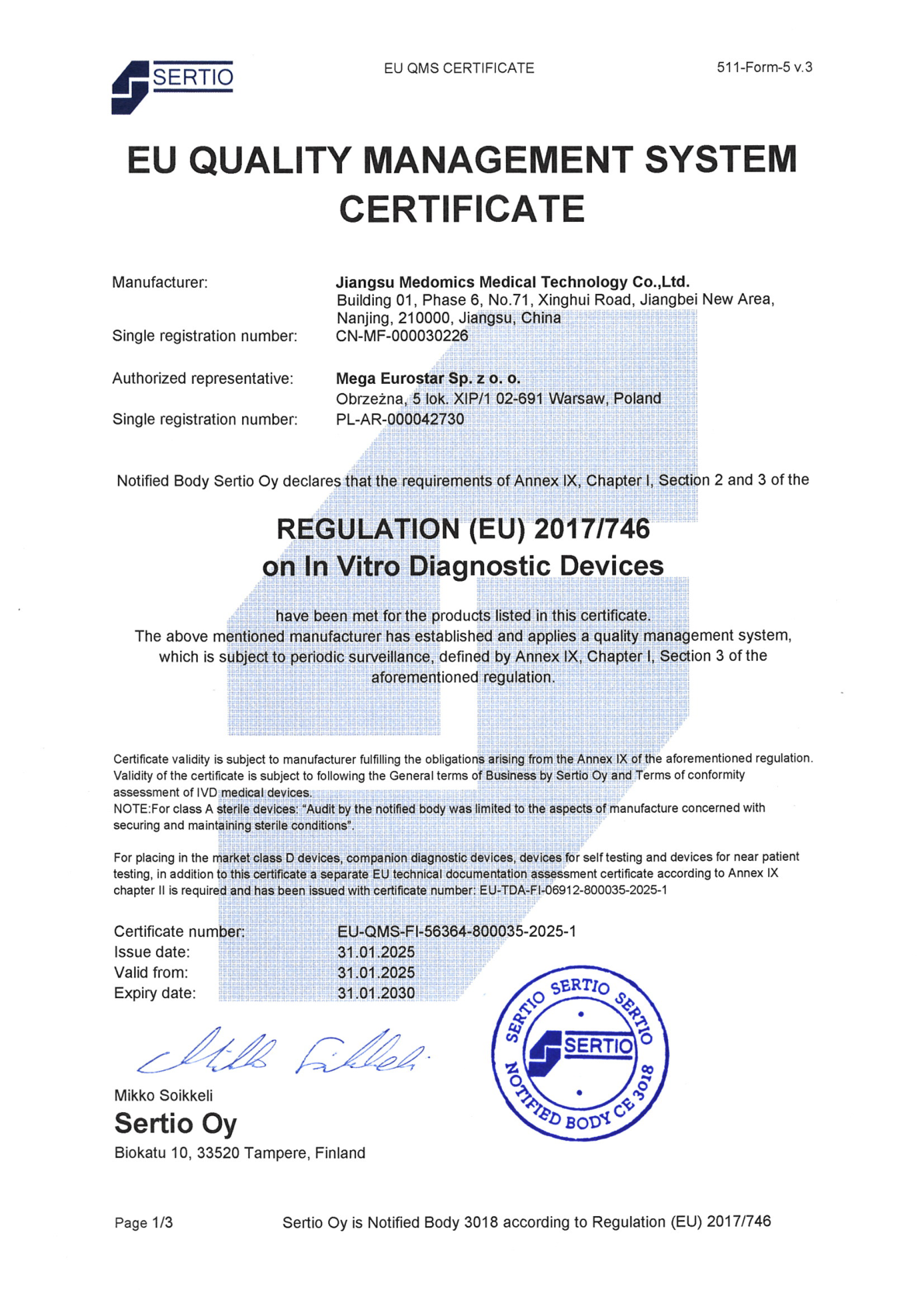 EU IVDR Quality Management